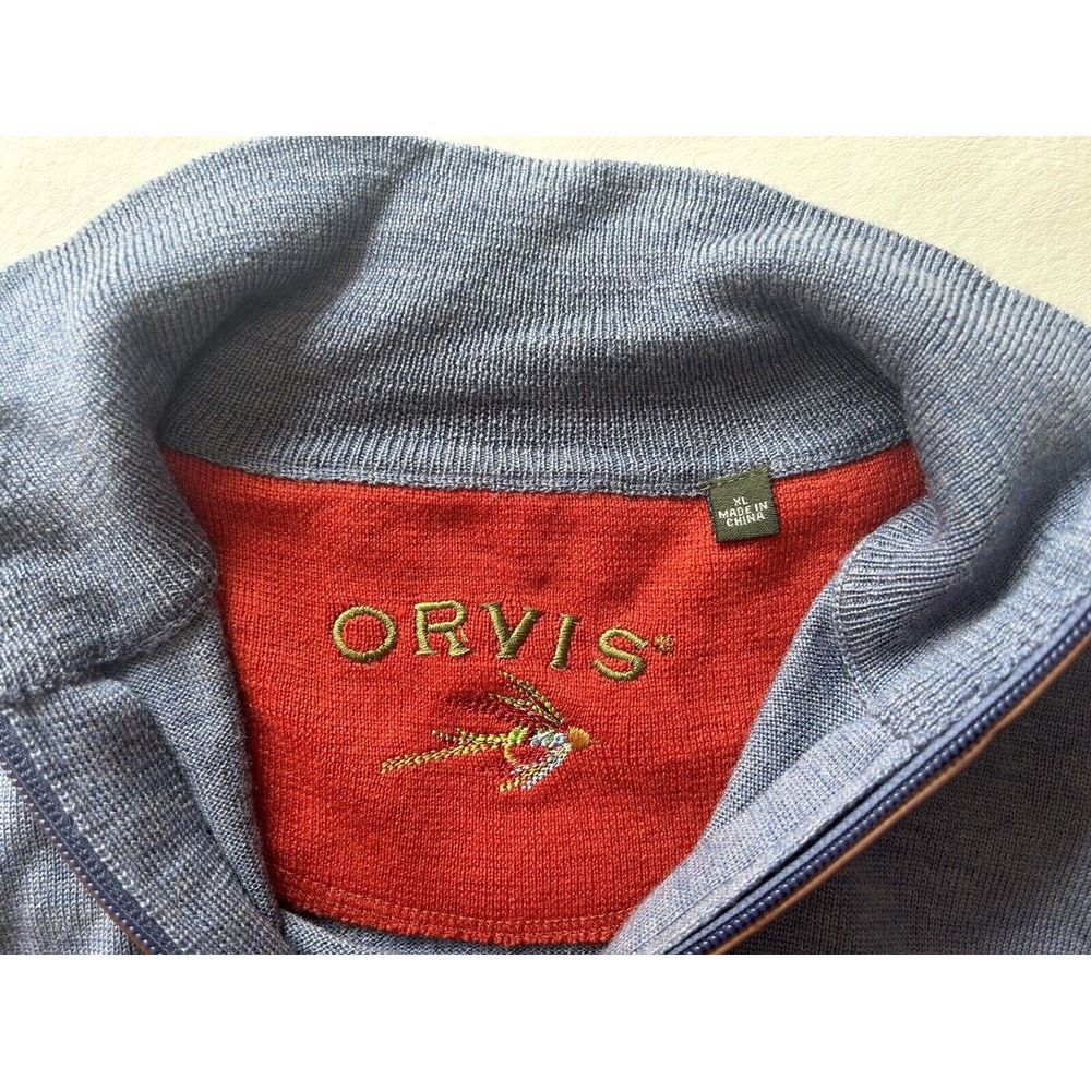 Orvis Blue Zip Up Sweater - Picture 2 of 11